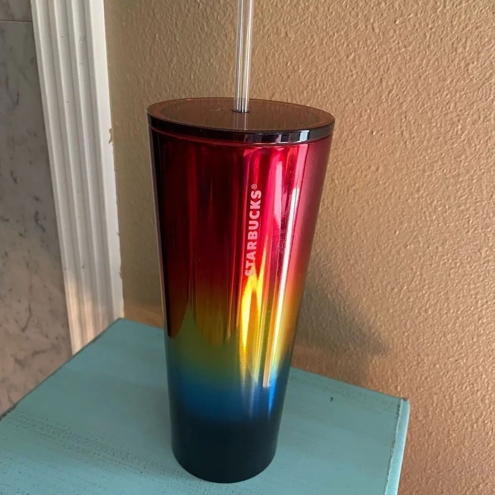 Starbucks Ombré Rainbow Metal HTF 24 Ounce Tumbler NEW 2019